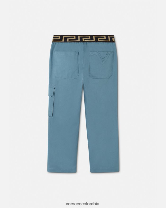 niños pantalones con grecas Versace azul 2RP40F2093 ropa