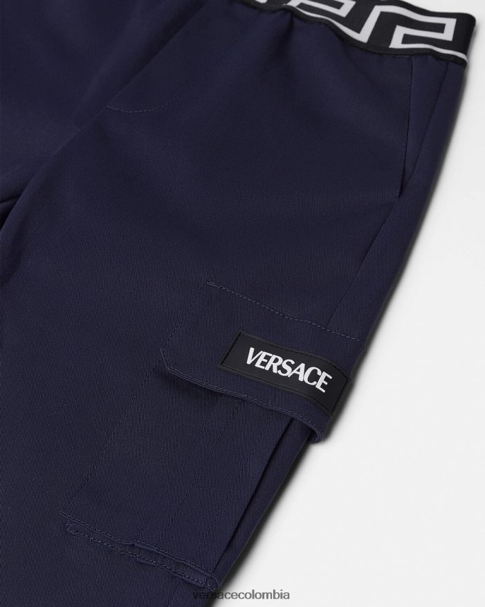 niños pantalones con grecas Versace azul 2RP40F2101 ropa