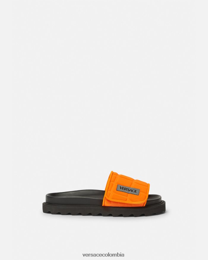 niños diapositivas con logo reciclado Versace naranja 2RP40F2052 zapato