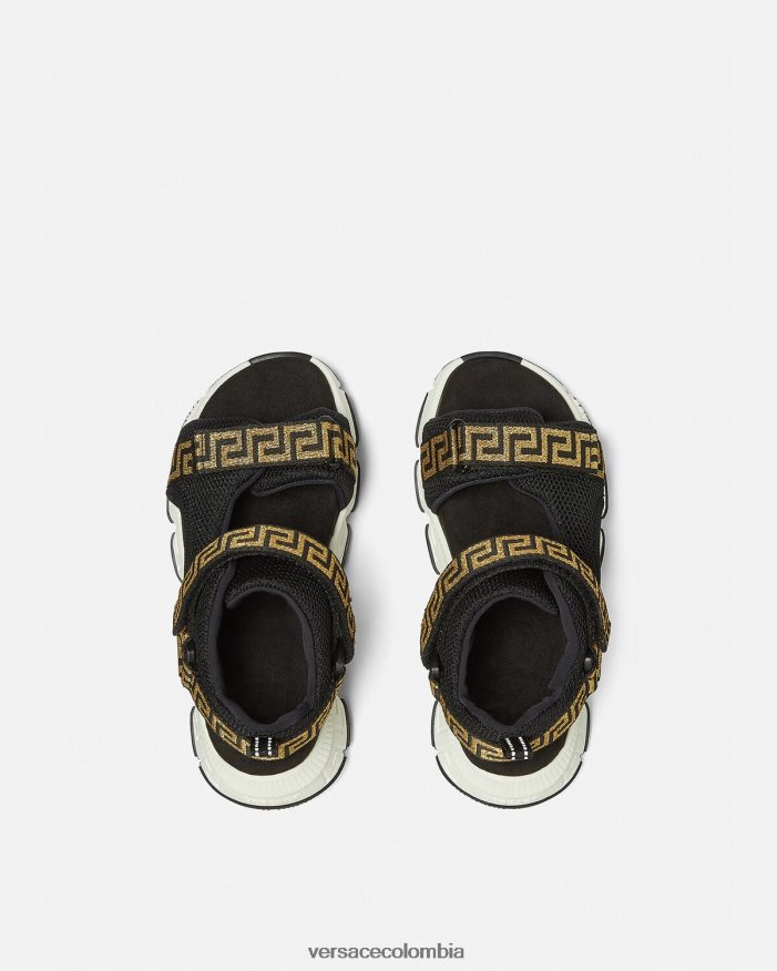 niños sandalias grecas Versace negro 2RP40F2048 zapato