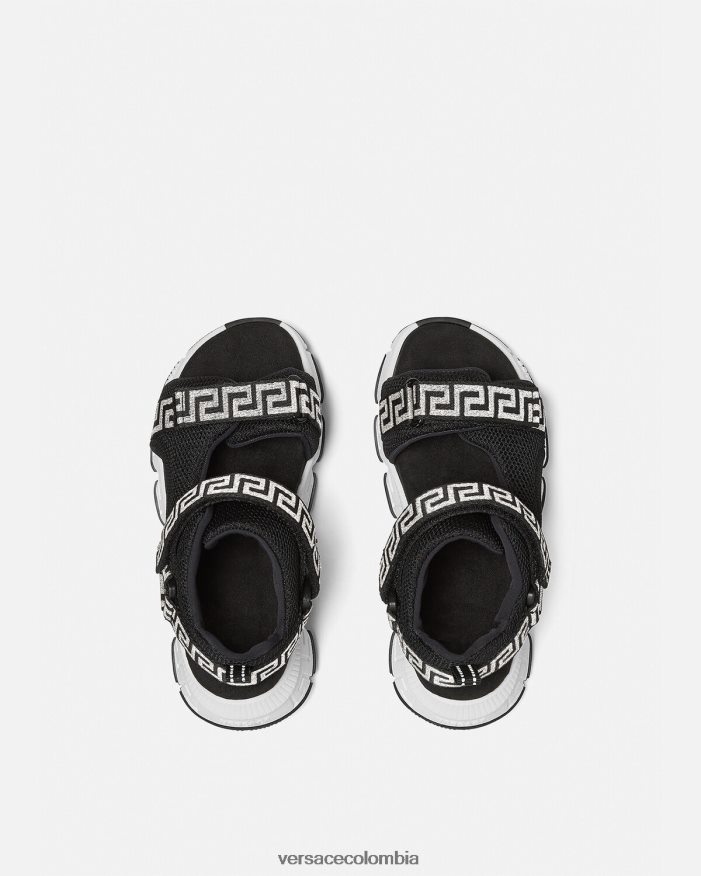 niños sandalias grecas Versace negro 2RP40F2049 zapato